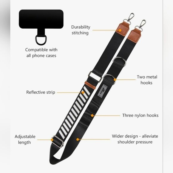 Crossbody Cell Phone Lanyard - Universal Crossbody Phone Strap Adjustable Strap - Picture 3 of 10